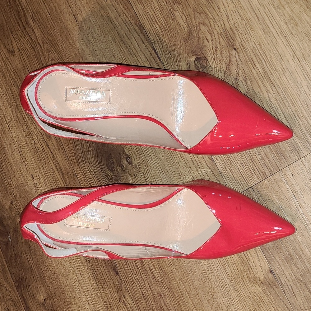 Aquazzura Red Patent Leather Heels